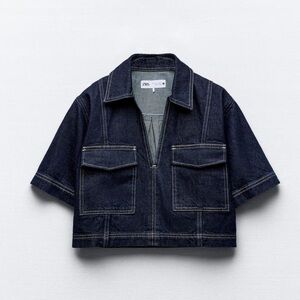 Zara Cropped Denim Top